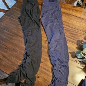 2 Pair Women's Yogipace Tall Black and Navy Leggings XXL